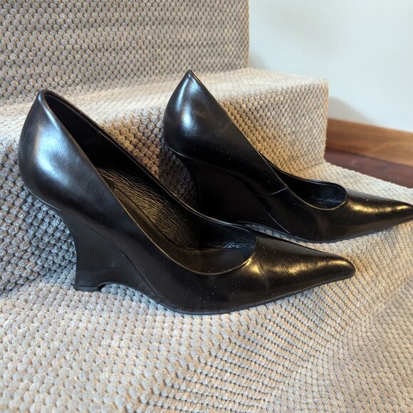 Jeffrey Campbell Shoes - Jeffrey campbell black wedge leather shoes